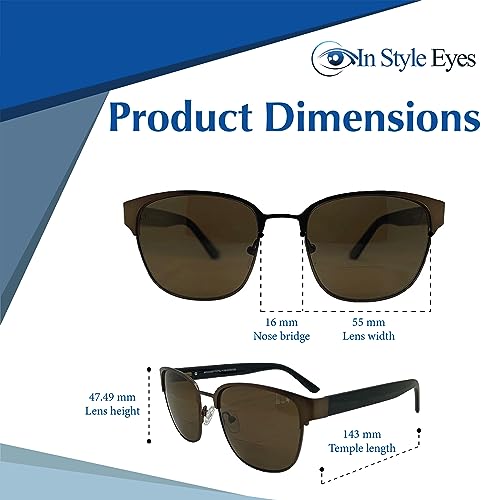 In Style Eyes Aura Rectangular Polarized Bifocal Sunglasses - Reading Sunglasses - Polycarbonate Lens4