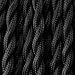 10m 3 Core Twisted Cable Vintage Italian Style Braided Electrical 6mm Cable with Earth Wire, Antique Rope Black Silk Lighting Flexible Fabric 0.75mm Cord, DIY Pendant Light