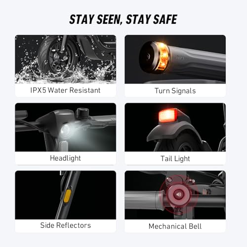 niu k100fk300x electric scooter adults - 600w-900w peak power 18-41 max range top 174-236 mph portable e scooter wsuspension for commute sup turn signal folding handlebarsonly k100f