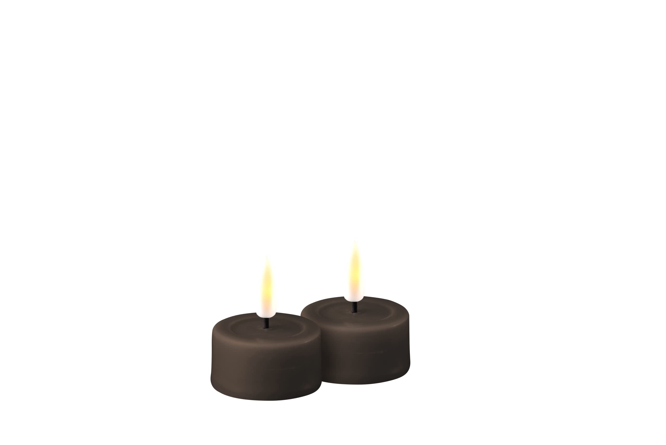 Deluxe Homeart Mocha Indoor Flameless Led Tealight Set - With Real Flame™ Technology - Battery Powered Candle (Mocha)