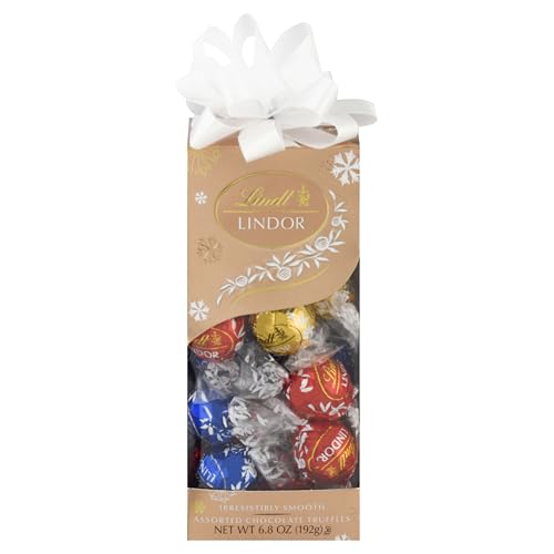 Image of Lindt LINDOR Assorted Chocolate Candy Truffles Traditions Gift Box, Assorted Chocolate with Smooth, Melting Truffle Center, 6.8 oz.