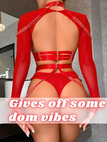 Image of Kaei&Shi Rave Outfit, Adjustable Strappy, Contrast Color, Choker, Chain Belt
