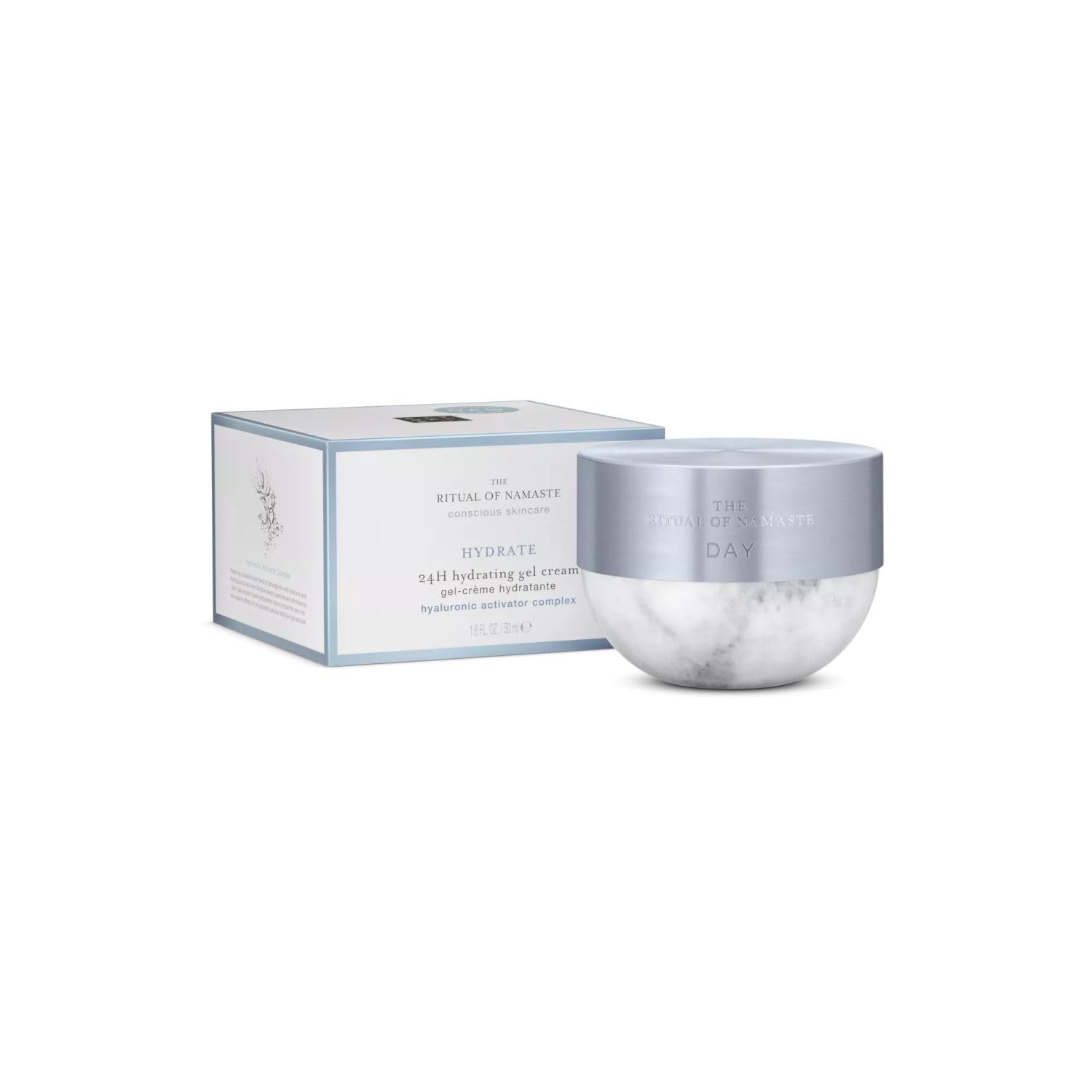 RITUALS The Ritual of Namaste - HYDRATE - Crema hidratante facial de día, cuidado facial regenerador con complejo activador hialurónico, gel crema con ácido hialurónico - 50 ml