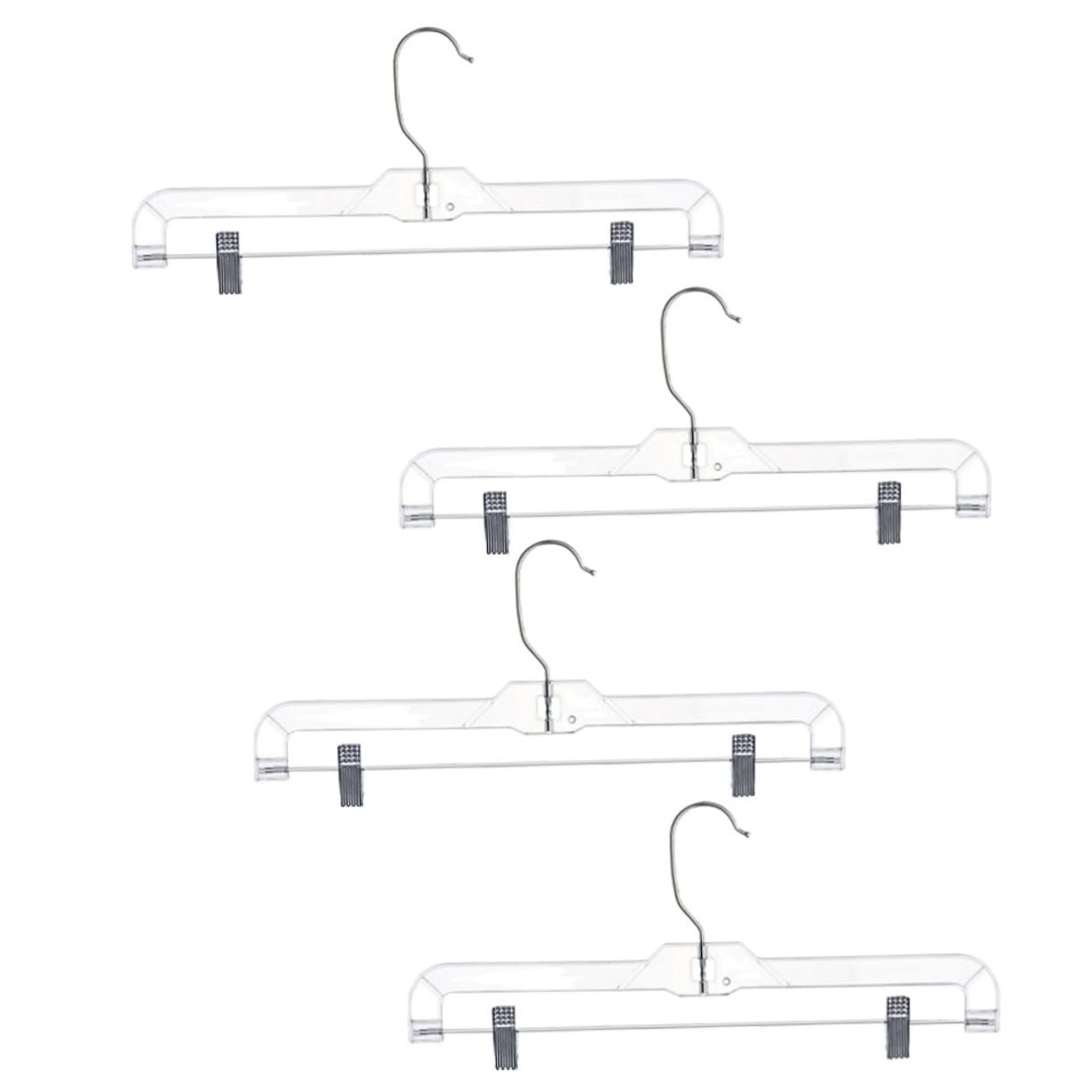 MUELODSIC Telescopic Pants Rack Clips 4 Pack Plastic Skirt Hangers for Displaying Drying