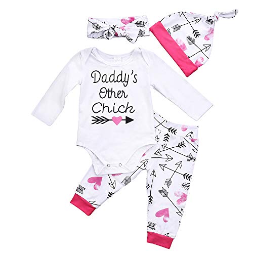 Emmababy Newborn Girls Clothes Baby Romper Outfit Pants Set Long Sleeve Toddler Infant Winter Clothing (0-6Months, Dady's Other Chick) Emmababy Newborn Girls Clothes Baby Romper Outfit Pants Set Long Sleeve Toddler Infant Winter Clothing (0-6Months, Dady's Other Chick)