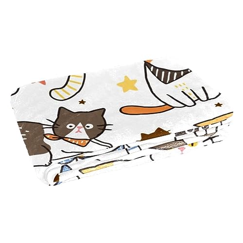 Couverture jeté de lit imprimé chat mignon jeté canapé chaud confortable