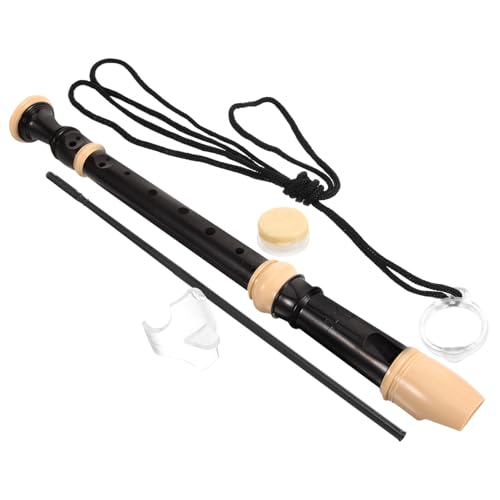 BESTonZON 8 Hole Boys and Girls Flute Recorder Resin Clarinet with Cleaning Rod Brush and Recorder Straps