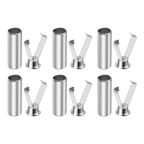 QUARKZMAN 6 st spetsar spetsar legering huvud silver vit cylindrisk sko spets ändar rep fin spets metall agel ersättning huvud för snörning, Vit silver, 6mm