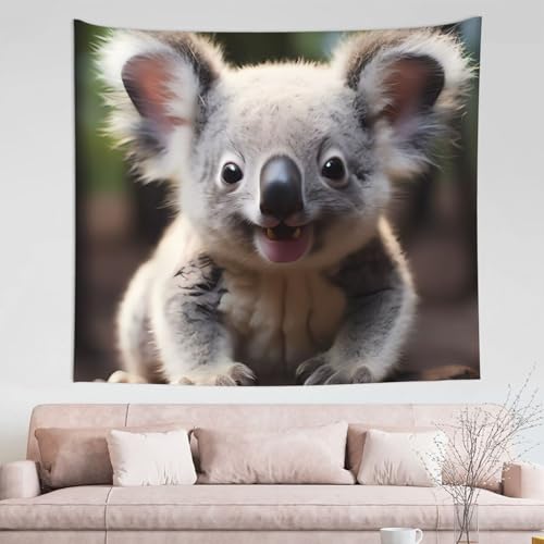Tapisserie koala mignon deco murale tissu doux grand format