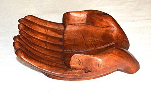 Artigianato svuota tasche doppia mano in legno 18 cm circa