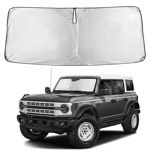 EcoNour Windshield Sunshade Compatible for Ford Bronco (Not for Bronco Sport) 2021-2024 2025 2026 Sun Visor for Front Windshield & Window Sun Shade Cover UV Heat Protector Car Accessories