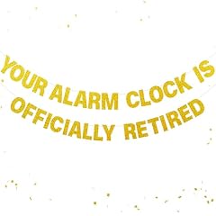 Funny Retirement Decorations for Women Men, YOUR ALARM CLOCK IS OFFICIALLY RETIRED Banner, Pre item