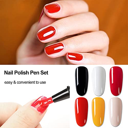 Mingzhe Caneta de esmalte de gel 6 peças caneta de gel de unha de um passo 3 em 1 lâmpada LED UV dis