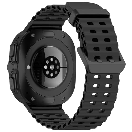 EANWireless for Galaxy Watch Ultra 2 Bands (2026), Soft Ocean Silicone Sport Strap Replacement Accessory Compatible for Samsung Galaxy Watch Ultra Bands 47mm,Black by EANWireless - Used condition - Image 2