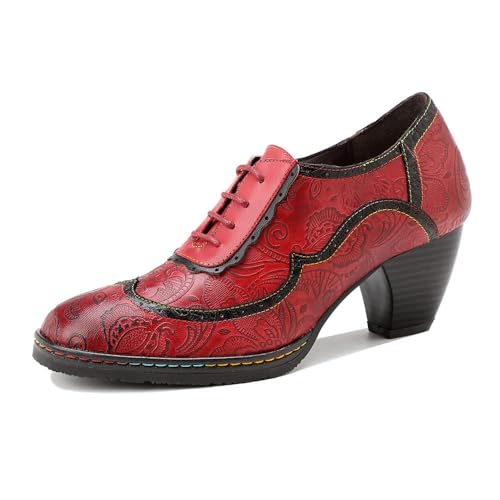 Bottines Mary Jane en cuir vintage à talon bloc pour mariage et fête