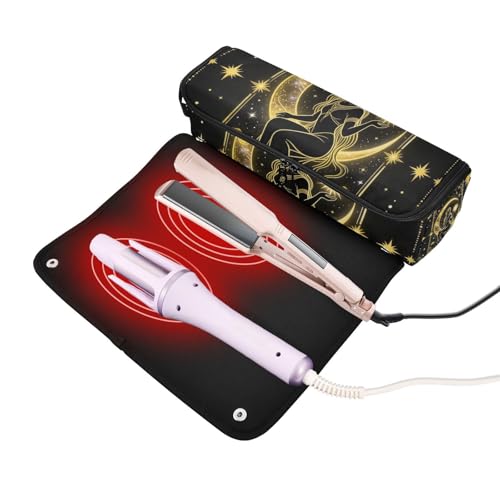 Bolsa de viaje para herramientas de cabello con tapete removible resistente al calor grande para planchas de pelo y rizadores miniatura 2