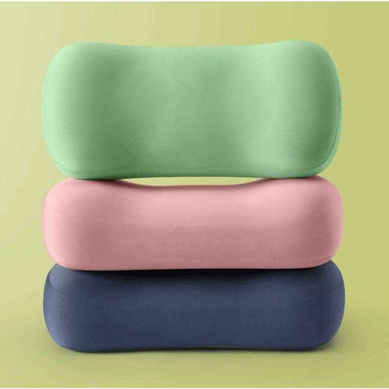 VIDI Portable Midday Rest Lumbar Pillow Office Student Universal Comfortable Ice Silk Cushion(Grayish Blue)