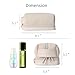 bagINBAG QIANPA Double Layer Makeup Bag, Large Travel Cosmetic Bag with Handle, Waterproof Organizer Pouch with Brush Compartment for Women(Cream)