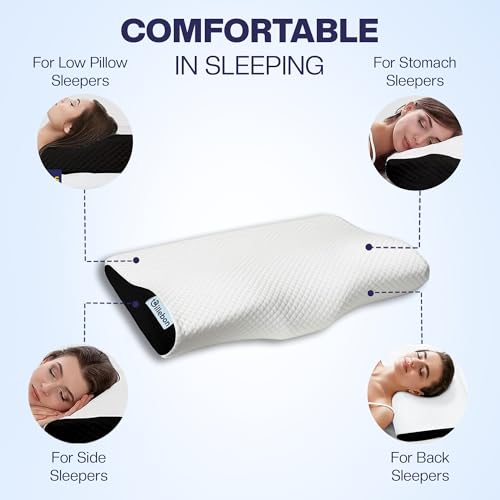Image of Billebon Cervical Pillow for Neck Pain | 2 Years Warranty | Memory Foam Pillow Reduce Neck & Shoulder Pain, Orthopedic Pillow with Curve for Sleeping of Standard Size- Pack of 1