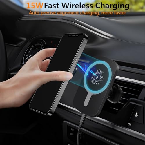 Magnetic Wireless Car Charger with 5W, 7.5W, 10W, 15W Various Output Power, Car Dashboard and Air Vent Car Phone Holder, Windshield Dashboard Air Vent Car Phone Holder