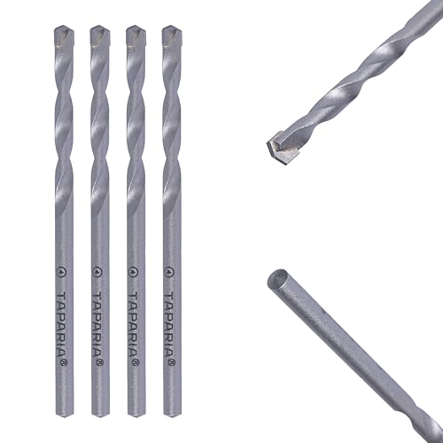 Image of TAPARIA 4 mm Flat Tip Masonry Drill Bit for Concrete Drilling (MD470, 4x30x60 mm, PACK OF 4)-Spiral Flute Type-Home, DIY, Professional Brick, Wall
