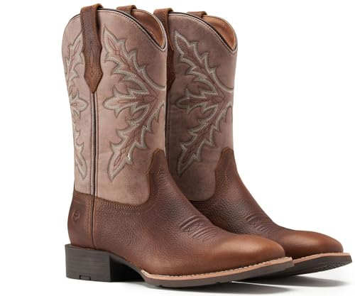 SUREWAY Cowboy Boots For Men - Mens Square Toe Western Boot,Oil/Slip Resistant,Durable Fashionable Classic Pull on 10 Inch Boots,Mid Calf Soft toe Wellington Boots3