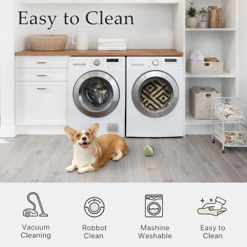 Image of GENIMO Outdoor Rug, Waterproof Plastic Rugs for Patio, 6'x9' Black Sand