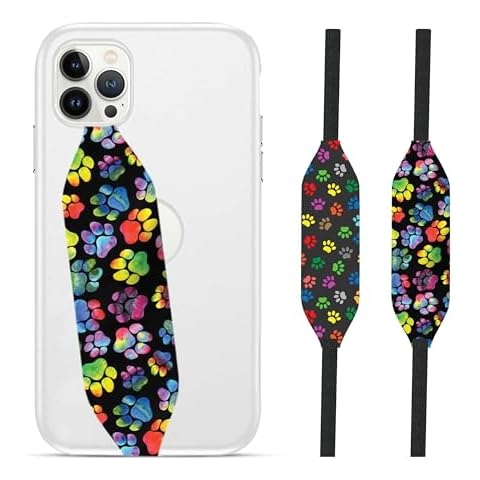 Switchbands Customizable Universal Phone Grip Strap |Reversible Phone Hand Strap for Phone Cases As Phone Loop Holder |Secure Handling by Comfortable Phone Strap - Color & Psychedelic Dog Paw Cover