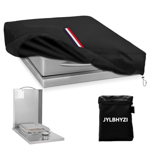 JYLBHYZI Outdoor Grill Burner Covers for Blaze Single Side Burner Built-in Griddle,Heavy-Duty Waterproof and Anti-UV Thickened Burner Cover with Handles,20''W x 12''L x 4''H, Black