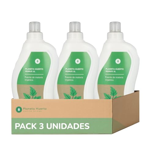 Planeta HUERTO | Pack 3X Humus Líquido Natural 1L – Abono Orgánico Líquido para Plantas y Jardines – Mejora la Retención de Agua y la Fertilidad del Suelo