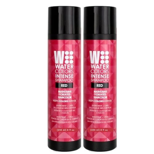 Watercolors Intense Color Depositing Sulfate & Paraben Free Shampoo, Maintains & Enhances Haircolor - Red 8.5 Oz (Pack of 2)