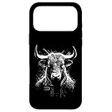雄牛 動物 愛 アート クール グラフィック プリント モチーフ デザイン スマホケース iPhone 17 Pro Max 用