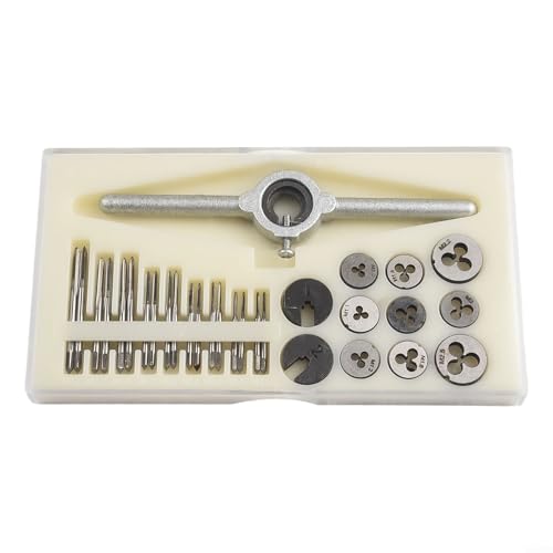PETSTIBLE Juego de 31 grifos y troqueles métricos M1-M2.5 HSS para reparar y crear varias roscas