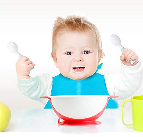 Image of MUMMAMIA Baby Spill-Proof Suction Bowl with Snap-in Temperature-Sensitive Spoon (350ml) (Blue)