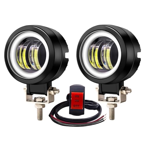 Faro LED moto 6000lm para rutas de aventura seguras bajo la niebla, juego de 2 luces