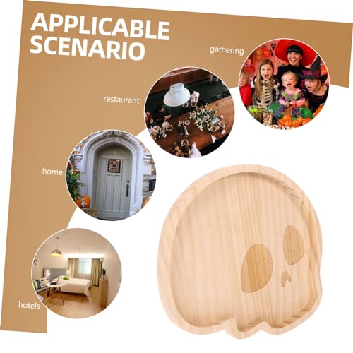 Plateau en bois réutilisable pour éviter la vaisselle jetable d'Halloween