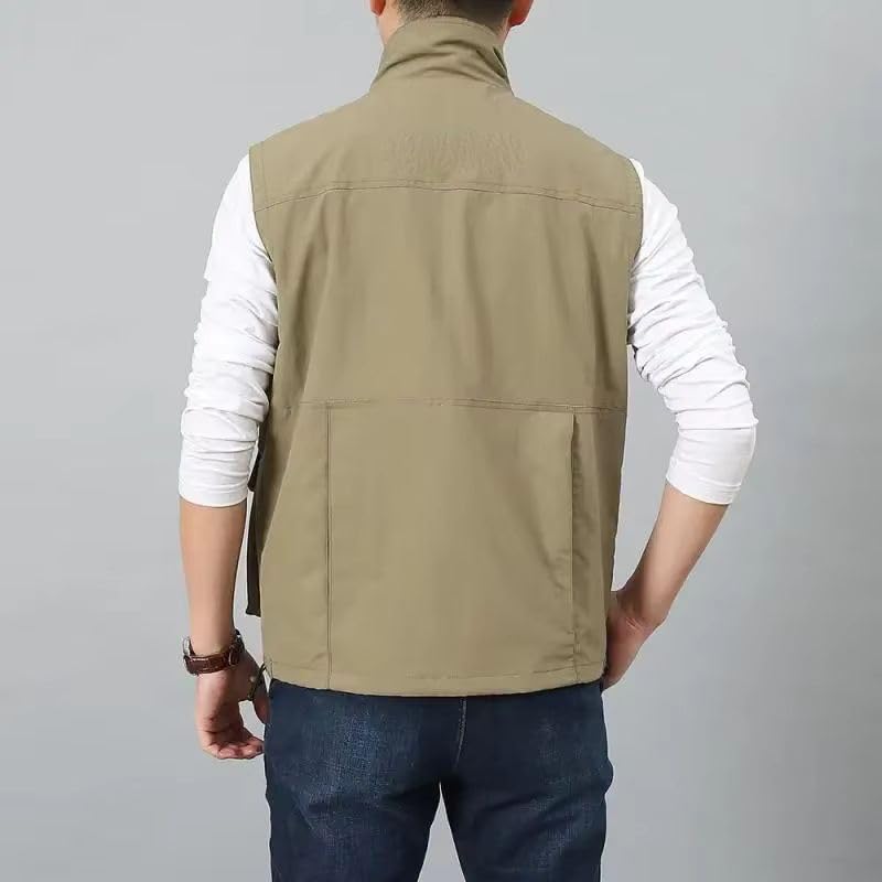 Chaleco de pesca para hombre de primavera verano con bolsillos exteriores 5