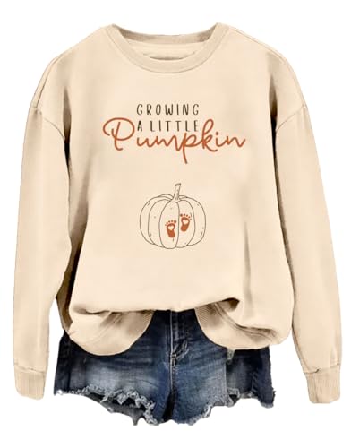Growing A Little Pumpkin Sweatshirt Fall Pregnancy casual shirts top