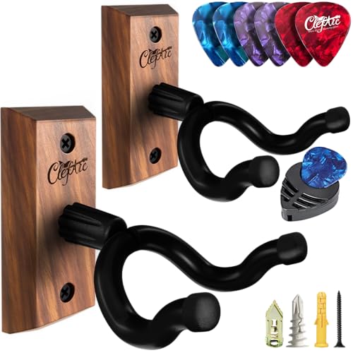 ClefArc Guitar Wall Mount 2 Pack - U-Shape Guitar Wall