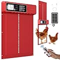 FabStyl Automatic Chicken Coop Door Solar Powered with XL Large Size 10.8?x 14.2? Red Auto Chicken Door Design with USB-C Charging & 3 Modes, Anti-Pinch & Aluminum Alloy Weather Proof