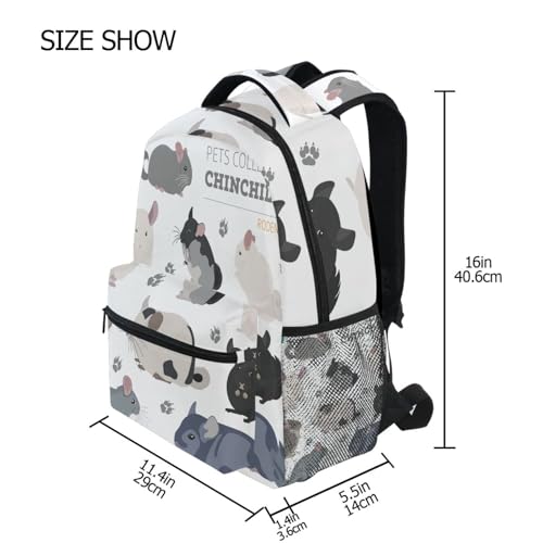 Chinchilla Pet Boys Girls Kids School Backpacks Bookbag, Elementary School Bag Travel Backpack Daypack4