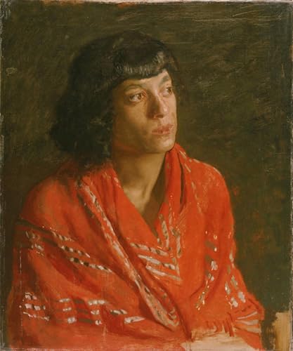 Cuadro en lienzo artístico de 60x90cm decorativo inspirado en lo scialle rosso di Eakins