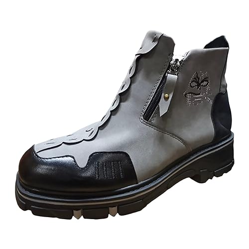 Botas de cuero para caminar para hombre, botas de trabajo para hombre, puntera suave, cómodas, para senderismo, senderismo, cuero, botas de nieve para hombre, talla 10, botas de senderismo para