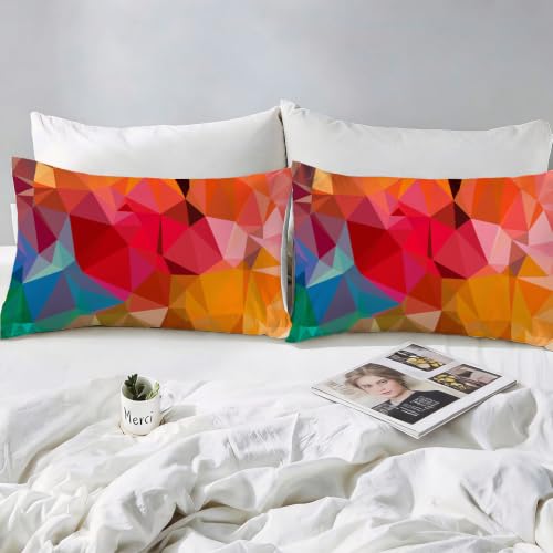 Housse de Couette 200x200 Géométrique Parure de Lit 2 Personnes avec Taies - 4