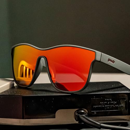 goodr Voight-Kampff Vision Polarized Sunglasses for Men & Women, Medium Sized (VRG), Gray Solid Frames with Rose Mirrored Reflective Lens, UV400 Protection, No Slip, No Bounce3