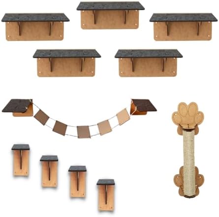 Playground para Gatos 15 Peças Arranhador Parede Brinquedo Gato D...