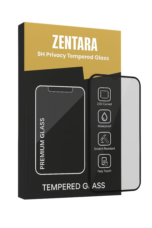 Image of ZENTARA Military-Grade Gorilla Tempered Glass Compatible For iPhone 13 PRO MAX /14 PLUS (BLACK) 9H Hardness, HD Clarity, Case Friendly, Easy Installation, Ultra Clear, Edge-to-Edge Protection, Scratch Resistant, Pack Of 1