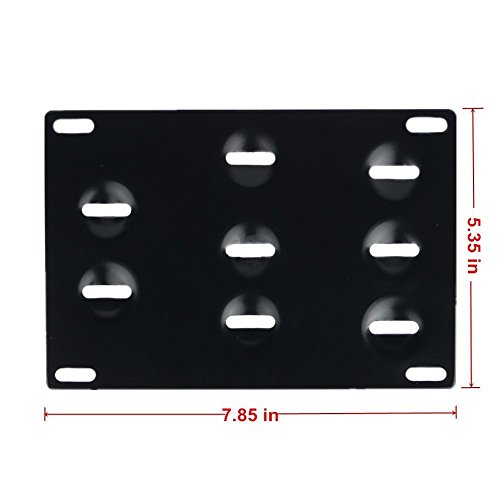 Dewhel Front Bumper Tow Hook License Plate Mount Bracket Holder Bolt On