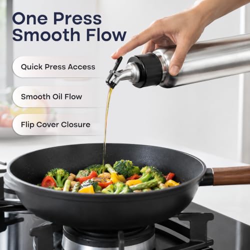 Image of Oil Dispenser for Kitchen Stainless Steel 750ml Oil Bottle for Kitchen