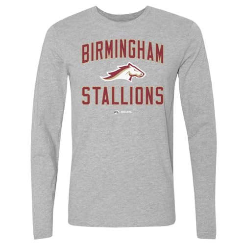 500 LEVEL Birmingham Stallions Team Away Long Sleeve Shirt (Heather Gray, Small)